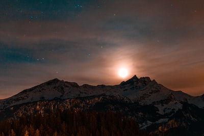 夜间雪山